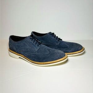 Cole Haan Blue Suede Wingtips Shoes Formal Casual